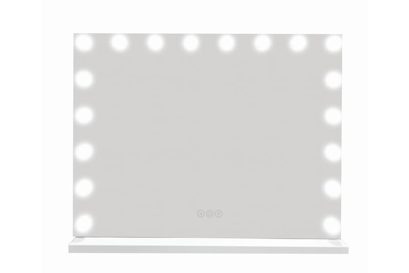 Glow Stor sminkspegel 80 cm med belysning lampor - Hollywood spegel med USB-laddning - Vit - Inredning - Speglar - Spegel med belysning
