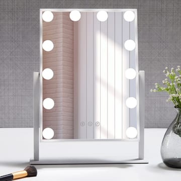 Makeup spegel - PAMELA fyrkantig - 300x400mm - vit - Inredning - Speglar - Spegel med belysning