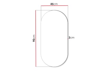 Monfort Vägghängd Spegel Oval 45x90 cm - Brun - Inredning - Speglar - Väggspegel