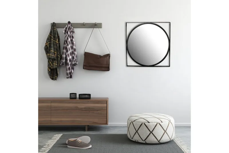 Spegel Wohnling Fyrkantig Ram Rund 54 cm Modern - Inredning - Speglar - Väggspegel