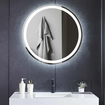 Badrumsspegel Rund 80 cm med LED-belysning, anti-fog och dimmer - Lyfco - Inredning - Speglar - Väggspegel