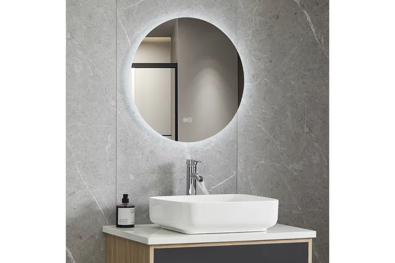Badrumsspegel Rund 80 cm med LED-belysning och anti-fog - Lyfco - Inredning - Speglar - Spegel med belysning
