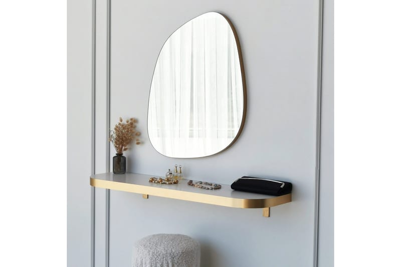 Karamea Spegel 58 cm Asymmetrisk, Guld