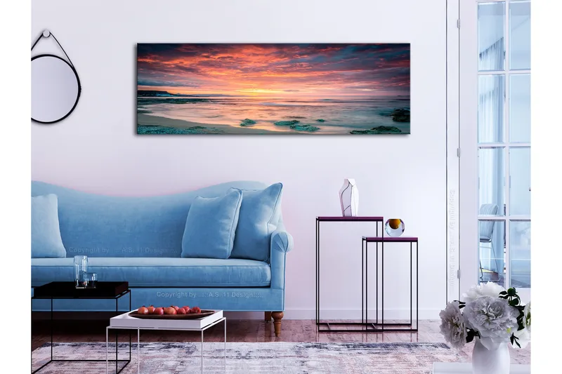 Tavla Beach in Crete (1 Part) Narrow Red 120x40