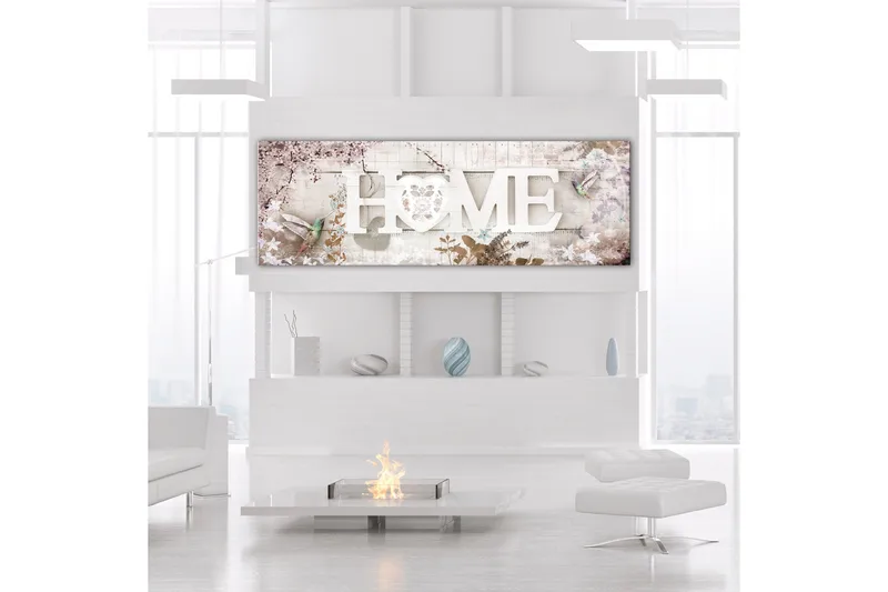 Tavla Home and Hummingbirds (1 Part) Beige Narrow 135x45, Artgeist sp. z o. o.