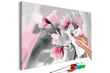 Gör-det-själv Målningar Magnolia Grey Background 60x40 cm - Artgeist sp. z o. o. - Inredning - Tavlor & konst - Måla själv