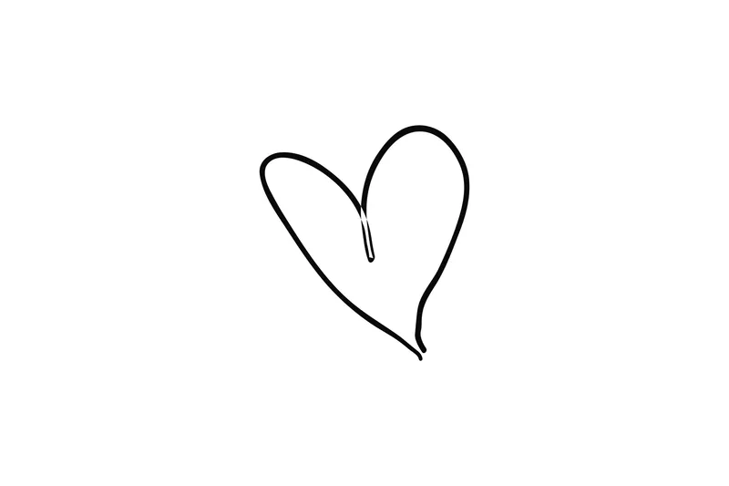 Poster Heart 21x30 cm, Svart/Vit