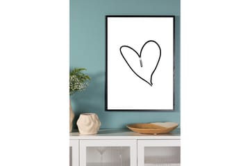 Poster Heart 50x70 cm - Svart/Vit - Inredning - Tavlor & konst - Posters & prints