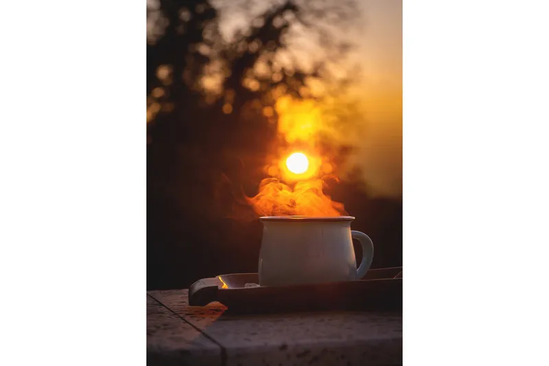 Poster Morning coffee 70x100 cm, Orange/Svart