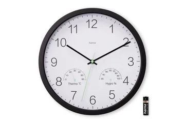 Väggklocka Hama Santorini 30 cm Svart - Svart - Inredning - Väggdekor - Väggklocka & väggur