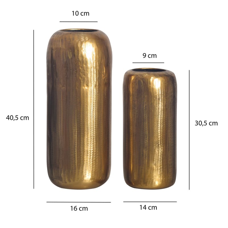 Dalaro Vas 40 cm Set om 2 - svart brons - Inredning - Vas - Cylindervas