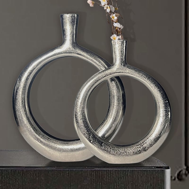 Dalena Vas 45 cm Set om 2 - silverfärgad - Inredning - Vas