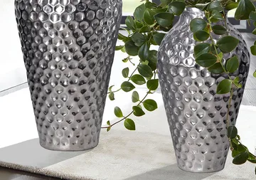 Dalilo Vas 51 cm Set om 2 - Silverfärgad - Inredning - Vas