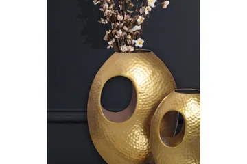Vas Wohnling Set om 2 Aluminium Hamrad look, modern loftstil Guld - Guld - Inredning - Vas
