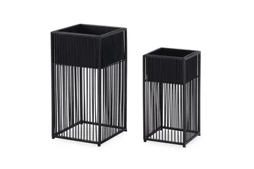 Vas Wohnling Set om 2 metall blomma växtkruka filigran gallerlook modern - Inredning - Kruka & ytterkruka