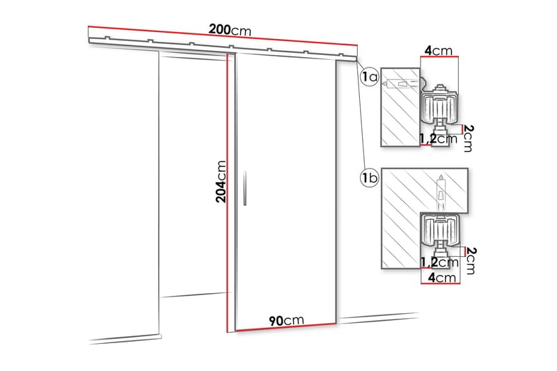 Cassidy Skjutdörr - Svart - Hus & renovering - Bygg - Dörrar & Portar - Skjutdörrar
