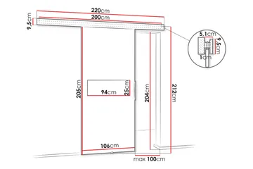 Doncaster Skjutdörr - Vit/Grå/Svart - Hus & renovering - Bygg - Dörrar & Portar - Skjutdörrar