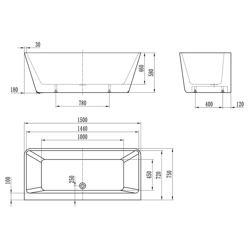 Andrum Badkar - Vit - Hus & renovering - Kök & bad - Badrum - Badkar - Fristående badkar