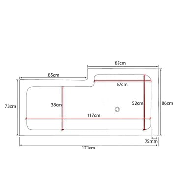 Behag Badkar 170cm Vänster - Vit - Hus & renovering - Kök & bad - Badrum - Badkar