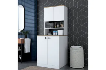 Akashya Badrumsskåp 70x183,6 cm Vit/Brun - Hanah Home - Hus & renovering - Kök & bad - Badrum - Badrumsmöbler & badrumsinredning - Badrumsskåp