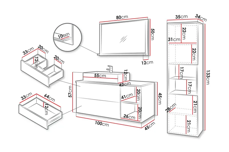 Askersund Möbelset för Badrum - Hus & renovering - Kök & bad - Badrum - Badrumsmöbler & badrumsinredning - Kompletta möbelpaket badrum
