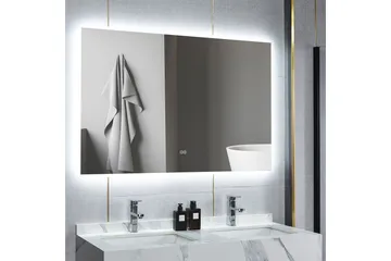 Badrumsspegel 100x80 cm med LED-belysning och anti-fog - Hus & renovering - Kök & bad - Badrum - Badrumsmöbler & badrumsinredning - Badrumsspegel