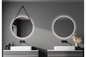 Allejaure Spegel 80 cm Rund - Koppar - Hus & renovering - Kök & bad - Badrum - Badrumsmöbler & badrumsinredning - Badrumsspegel