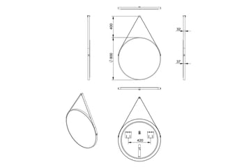 Allejaure Spegel 80 cm Rund - Koppar - Hus & renovering - Kök & bad - Badrum - Badrumsmöbler & badrumsinredning - Badrumsspegel