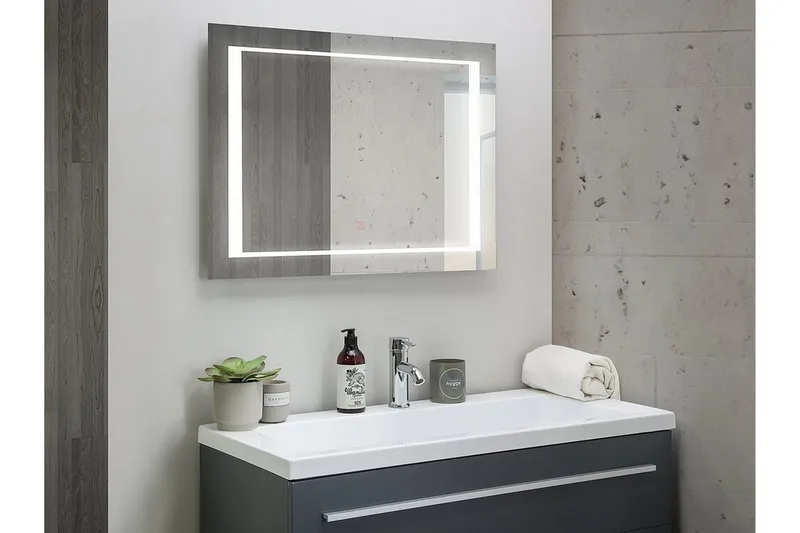 Heasandford Spegel LED 60x80 cm, Silver