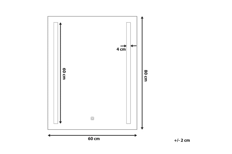 Kilmurray Spegel LED 60x80 cm - Silver - Hus & renovering - Kök & bad - Badrum - Badrumsmöbler & badrumsinredning - Badrumsspegel