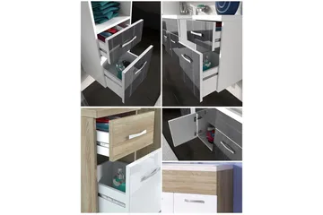 Ericka Badrumsset - Ek/Vit/Högglans - Hus & renovering - Kök & bad - Badrum - Badrumsmöbler & badrumsinredning - Kompletta möbelpaket badrum