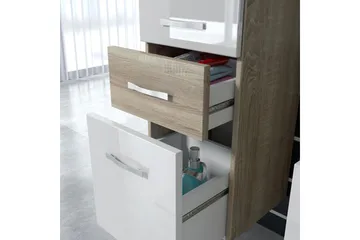 Ericka Badrumsset - Vit/Högglans/Grå/Brun - Hus & renovering - Kök & bad - Badrum - Badrumsmöbler & badrumsinredning - Kompletta möbelpaket badrum