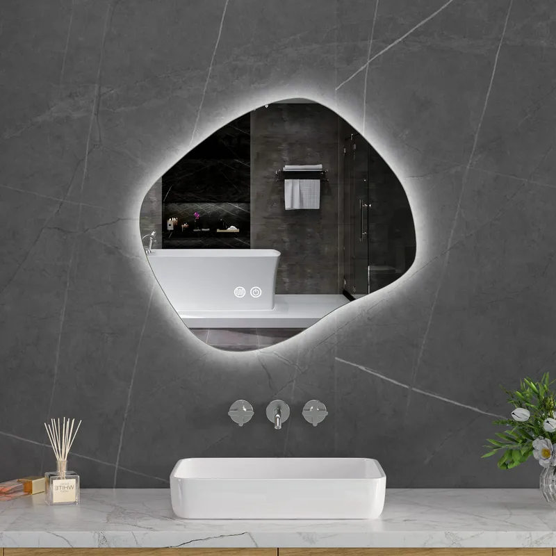 LED-spegel 60x55 cm | Anti-Fog | Högkvalitativ kopparfri spegel | Lyfco