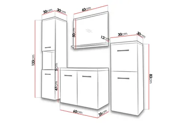 Malo Badrumsset - Svart - Hus & renovering - Kök & bad - Badrum - Badrumsmöbler & badrumsinredning - Kompletta möbelpaket badrum
