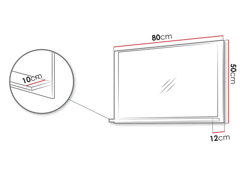 Merlinor Väggspegel 80 cm - beige - Hus & renovering - Kök & bad - Badrum - Badrumsmöbler & badrumsinredning - Badrumsspegel