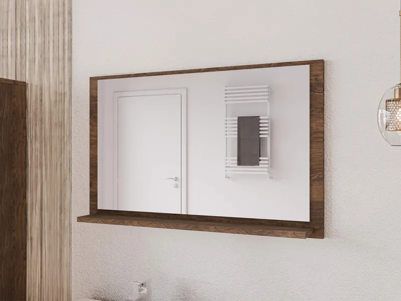 Merlinor Väggspegel 80 cm - mörkbrun - Hus & renovering - Kök & bad - Badrum - Badrumsmöbler & badrumsinredning - Badrumsspegel