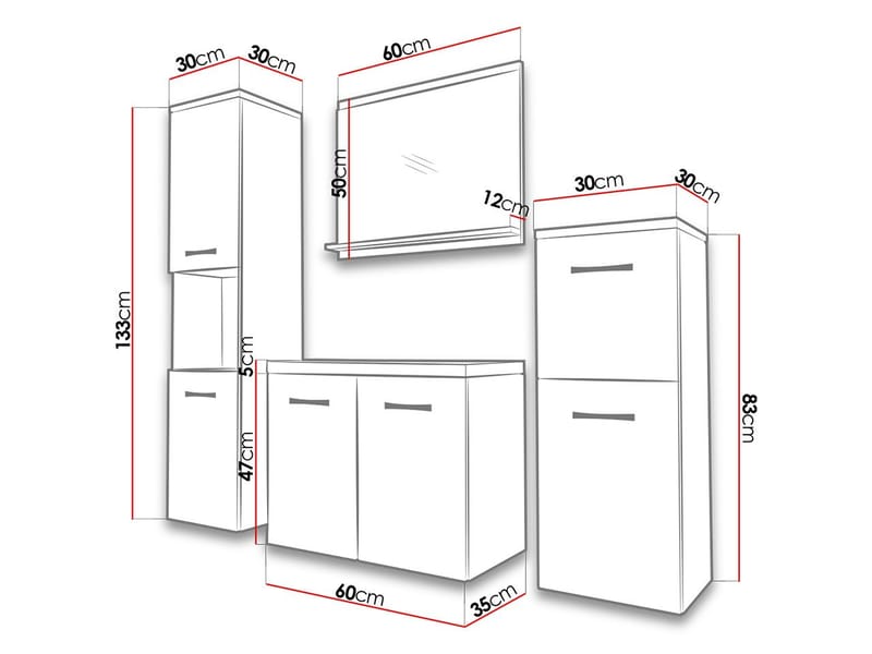 Sonaki Möbelpaket badrum - beige - Hus & renovering - Kök & bad - Badrum - Badrumsmöbler & badrumsinredning - Kompletta möbelpaket badrum