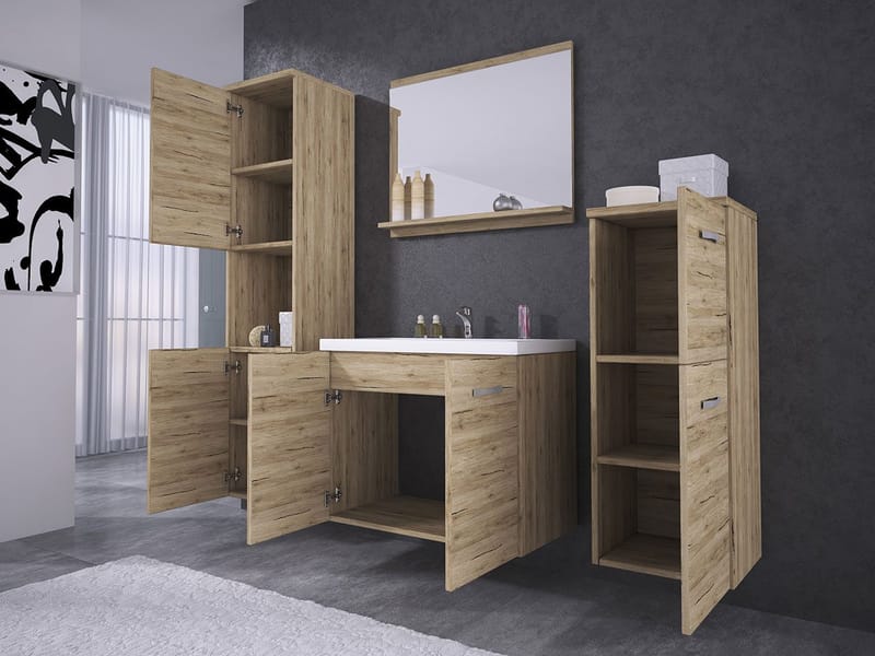 Sonaki Möbelpaket badrum - beige - Hus & renovering - Kök & bad - Badrum - Badrumsmöbler & badrumsinredning - Kompletta möbelpaket badrum