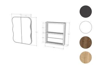 Najmin Väggskåp med Spegel 45 cm - Valnöt - Hus & renovering - Kök & bad - Badrum - Badrumsmöbler & badrumsinredning - Spegelskåp badrum