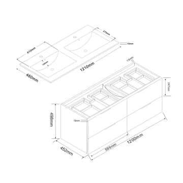 Bathlife Glädje Tvättställsskåp 1200 - Bathlife - Hus & renovering - Kök & bad - Badrum - Badrumsmöbler & badrumsinredning - Tvättställsskåp & kommod