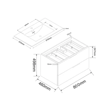 Bathlife Glädje Tvättställsskåp 800 - Hus & renovering - Kök & bad - Badrum - Badrumsmöbler & badrumsinredning - Tvättställsskåp & kommod