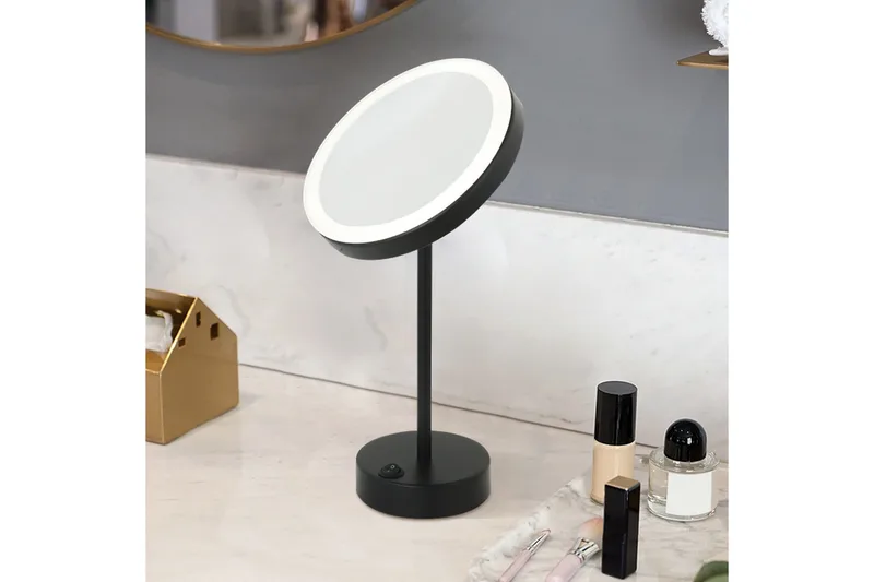 Poppy Sminkspegel med LED-belysning x cm Svart, Lyfco