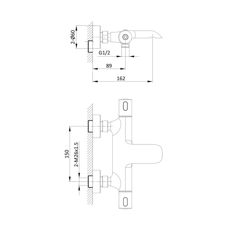 Brusa Tapp Badkarsblandare - Mässing - Hus & renovering - Kök & bad - Badrum - Blandare & vattenkran - Badkarsblandare