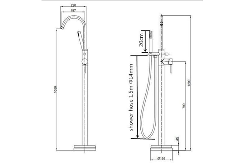 Chrissy Takduschset Krom - Hus & renovering - Kök & bad - Badrum - Duscharmatur & dusch tillbehör - Duschset
