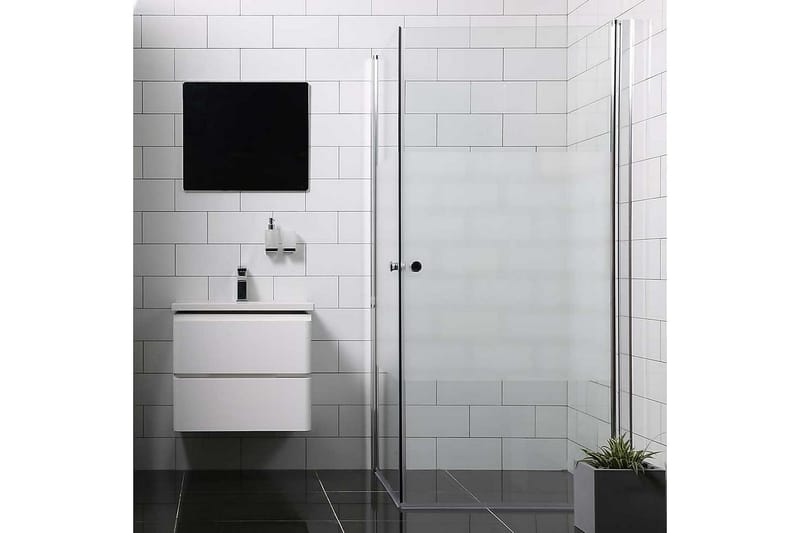 Bathlife Mångsidig Duschhörn Rak Dörr 100x90 cm+Rak Dörr, Silver/Delvis Frostad