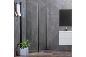 Bathlife Mångsidig Duschhörn Rund Dörr 45° 90x90 cm - Svart/Transparent - Hus & renovering - Kök & bad - Badrum - Duschar