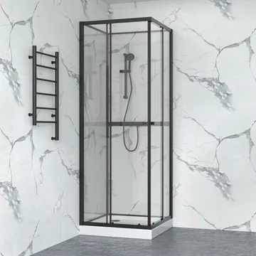 Duschkabin 80x80cm | Aluminium & säkerhetsglas | Svart ram - Hus & renovering - Kök & bad - Badrum - Duschar