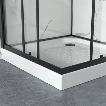 Duschkabin 80x80cm | Aluminium & säkerhetsglas | Svart ram - Hus & renovering - Kök & bad - Badrum - Duschar