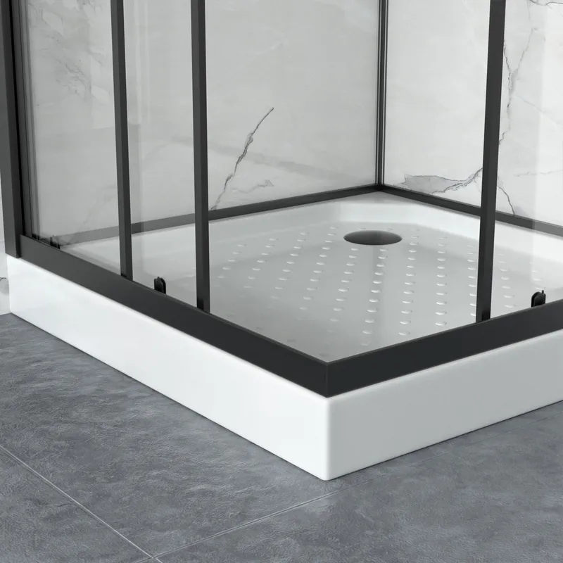Duschkabin 90x90cm | Aluminium & säkerhetsglas | Svart ram - Hus & renovering - Kök & bad - Badrum - Duschar