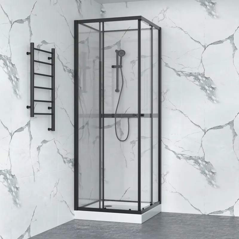 Duschkabin 90x90cm | Aluminium & säkerhetsglas | Svart ram - Hus & renovering - Kök & bad - Badrum - Duschar
